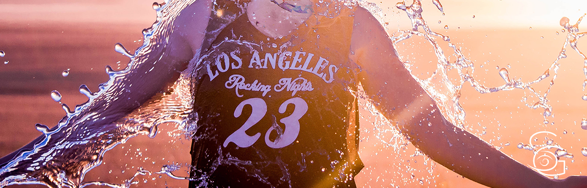 woman jumping out of water 23 on t-shirt