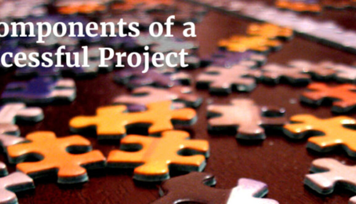 concept for 3 components of a successful project puzzle pieces